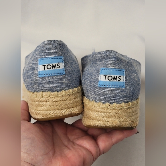 Toms Chambray Espadrille Flats Size 5.5 - Picture 10 of 12